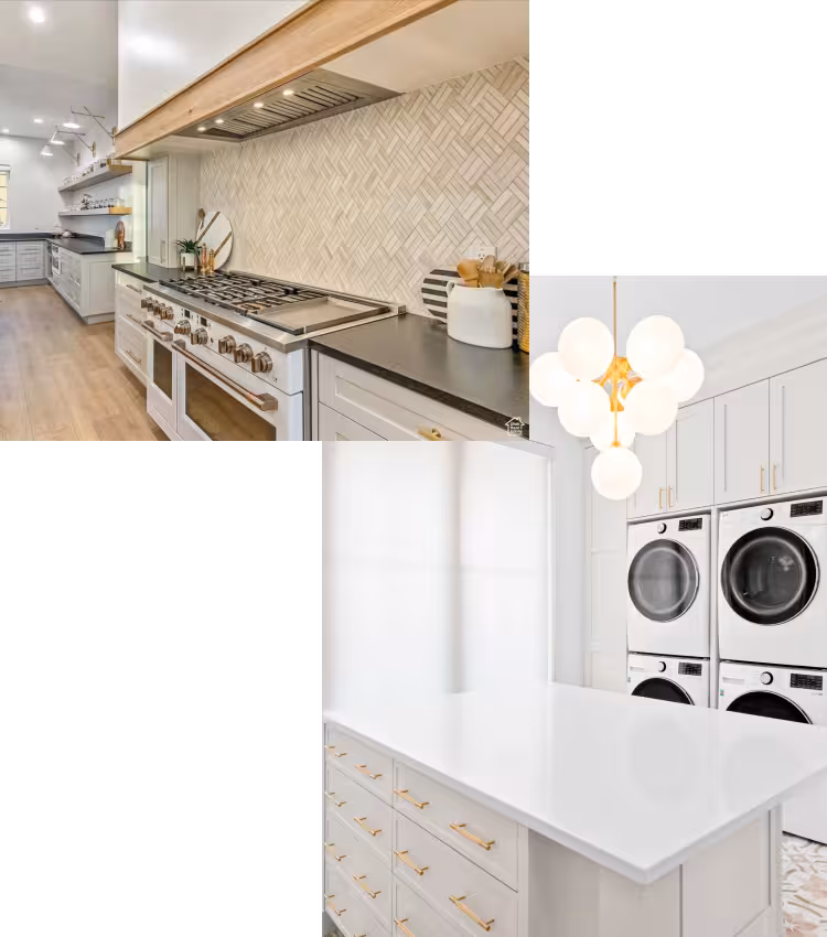 custom kitchen and laundry room render