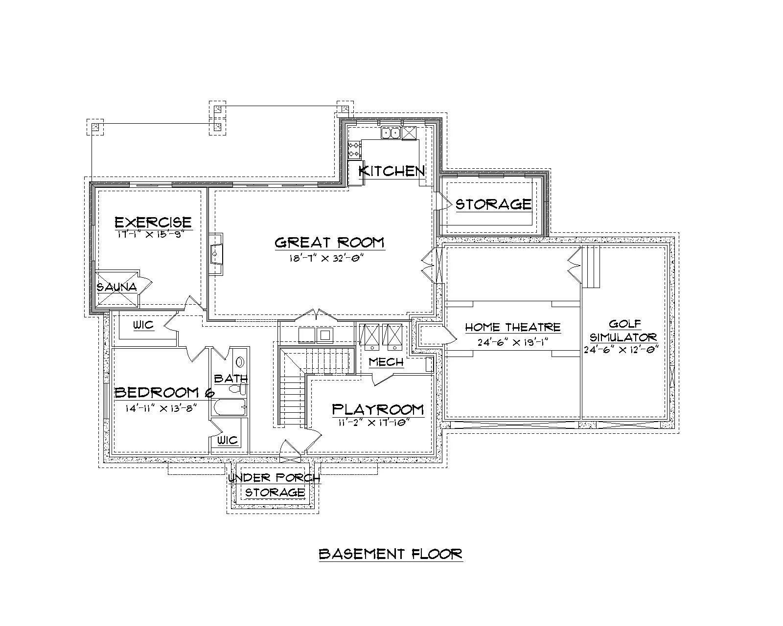 Roosevelt floor plan basement floor view